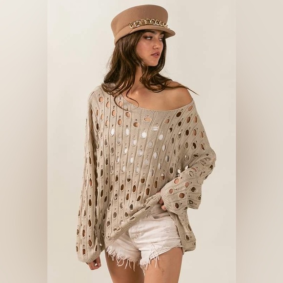 Hollow Out Knit Top - Picture 1 of 5